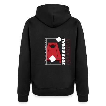 Comme lancer des sacs, Ironic Sack Tossing - Veste à capuche bio Premium Unisexe - noir - Dos - Nico (187cm)