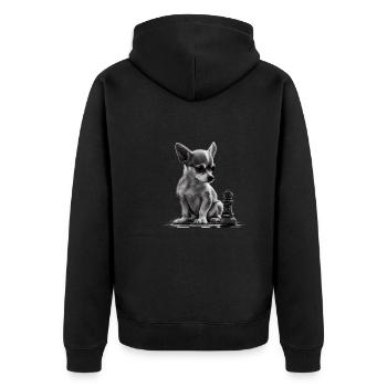 Chihuahua | Échecs | Joueur d'échecs | Plateau | - Veste à capuche bio Premium Unisexe - noir - Dos - Nico (187cm)