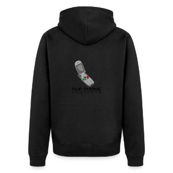 Flip Phone Activate Vintage & retro Old Flip Phone - Unisex Premium Bio Zip Hoodie - Schwarz - Hinten - Nico (187cm)