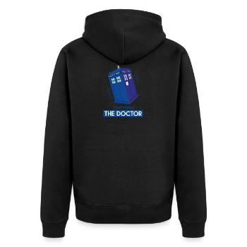 I just need the doctor -2 - Veste à capuche bio Premium Unisexe - noir - Dos - Nico (187cm)