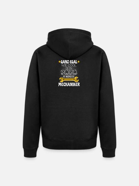 Mein Papa ist Mechaniker - Unisex Premium Bio Zip Hoodie - Schwarz