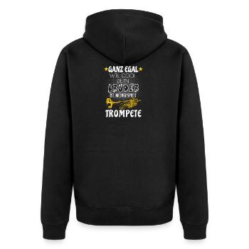 Mein Bruder spielt Trompete - Unisex Premium Bio Zip Hoodie - Schwarz - Hinten - Nico (187cm)