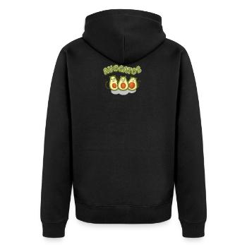 Katzenliebe > AvoGatos - Lustige Avocado Katzen - Unisex Premium Bio Zip Hoodie - Schwarz - Hinten - Nico (187cm)