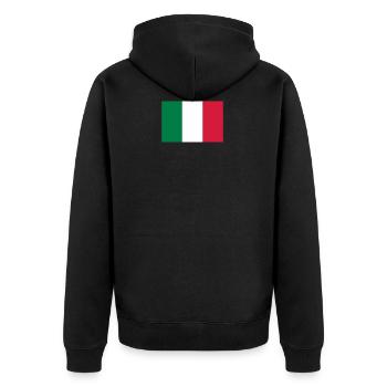 Nationalflagge von Italien - Unisex Premium Bio Zip Hoodie - Schwarz - Hinten - Nico (187cm)
