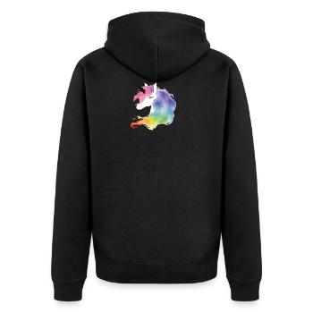 Unicorn - Unisex Premium Bio Zip Hoodie - Schwarz - Hinten - Nico (187cm)