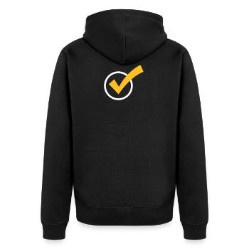 A Checkmark - Unisex Premium Organic Zip Hoodie - black - Back - Nico (187cm)