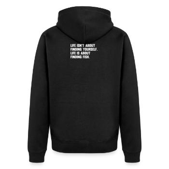 Anglers funny sayings - Unisex Premium Organic Zip Hoodie - black - Back - Nico (187cm)