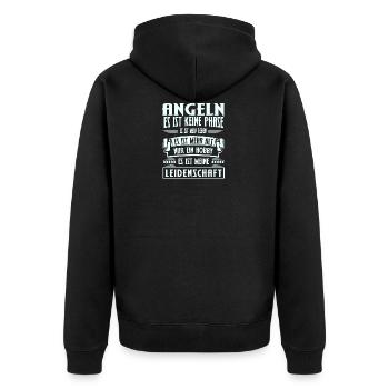 Angeln - Es ist keine Phase - Unisex Premium Bio Zip Hoodie - Schwarz - Hinten - Nico (187cm)