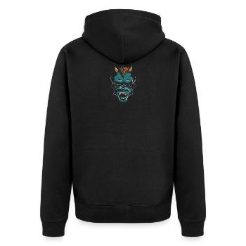 shirt,design,t-shirt - Unisex Premium Bio Zip Hoodie - Schwarz - Hinten - Nico (187cm)