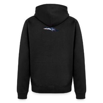 Dino 301 - Unisex Premium Organic Zip Hoodie - black - Back - Nico (187cm)
