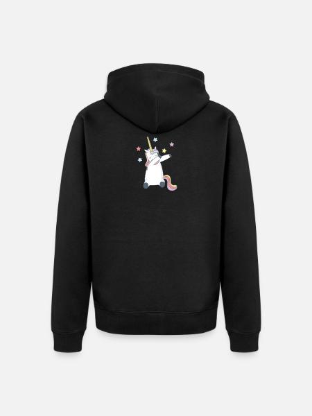 Dabbing Unicorn Dabbing Unicorn Glitter Glitter - Unisex Premium Organic Zip Hoodie - black