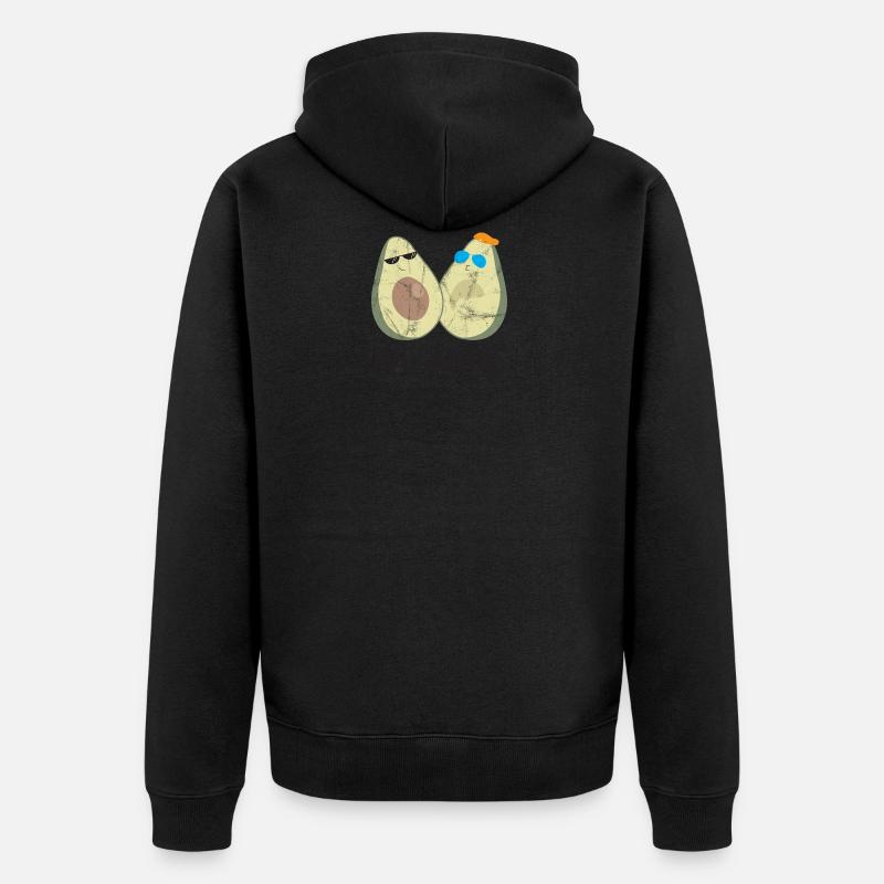 Frucht / Früchte: Avocado - Avocabros - BFF - Unisex Premium Bio Zip Hoodie - Schwarz