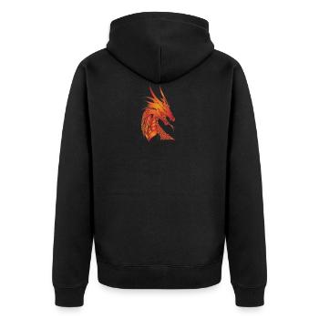 Wundervoller mythischer Drachen - Unisex Premium Bio Zip Hoodie - Schwarz - Hinten - Nico (187cm)