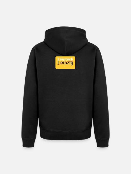 leibzig - Unisex Premium Bio Zip Hoodie - Schwarz