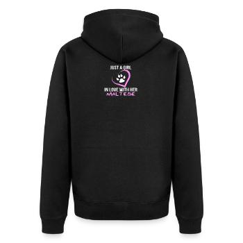 juste une fille amoureuse de son Maltese - Veste à capuche bio Premium Unisexe - noir - Dos - Nico (187cm)