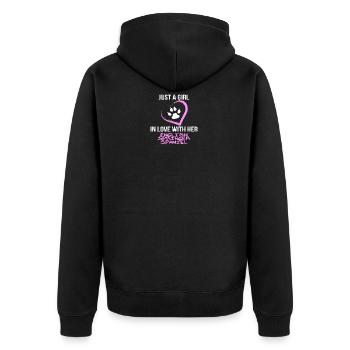 just girl love with her english springer spaniel - Unisex Premium Bio Zip Hoodie - Schwarz - Hinten - Nico (187cm)
