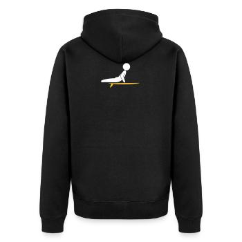 A Surfer With His Surfboard - Unisex Premium Organic Zip Hoodie - black - Back - Nico (187cm)