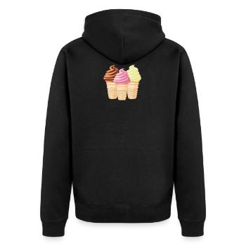Soft ice cream vanilla chocolate strawberry - Unisex Premium Organic Zip Hoodie - black - Back - Nico (187cm)
