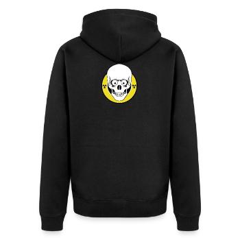 Radioactive Skull - Unisex Premium Bio Zip Hoodie - Schwarz - Hinten - Nico (187cm)