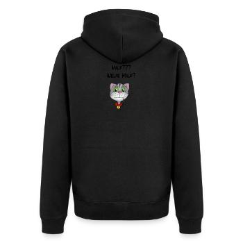 Mauf 1 - Unisex Premium Bio Zip Hoodie - Schwarz - Hinten - Nico (187cm)