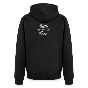 faith over fear - Veste à capuche bio Premium Unisexe - noir - Dos - Nico (187cm)