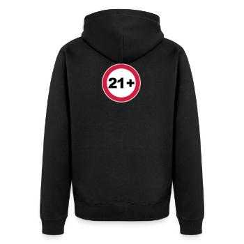 21st birthday 21+ - Unisex Premium Organic Zip Hoodie - black - Back - Nico (187cm)