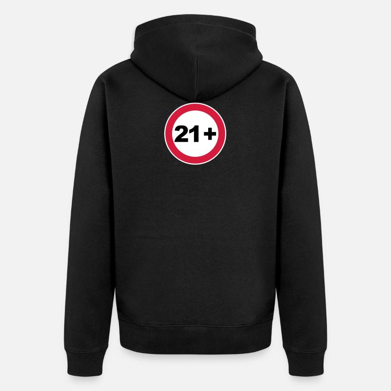 21e anniversaire 21+ - Veste à capuche bio Premium Unisexe - noir
