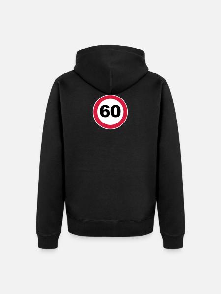 60th birthday - Unisex Premium Organic Zip Hoodie - black