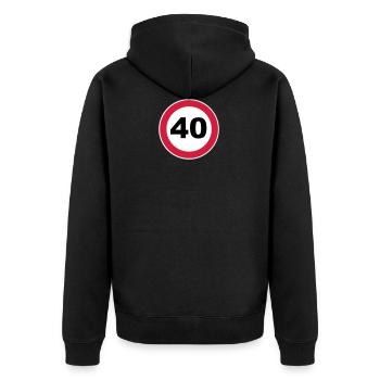 40. Geburtstag - Unisex Premium Bio Zip Hoodie - Schwarz - Hinten - Nico (187cm)