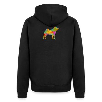 Shar Pei Multicolor - Unisex Premium Bio Zip Hoodie - Schwarz - Hinten - Nico (187cm)