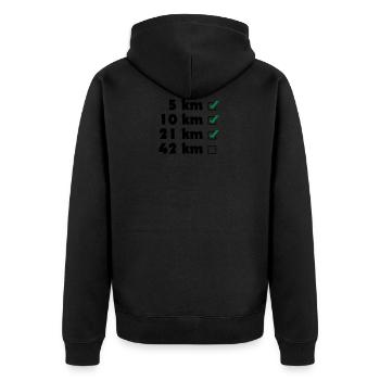 Runner checklist - Unisex Premium Organic Zip Hoodie - black - Back - Nico (187cm)