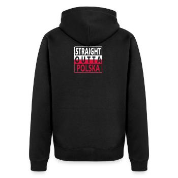 Straight outta POLEN polska poland png - Unisex Premium Bio Zip Hoodie - Schwarz - Hinten - Nico (187cm)