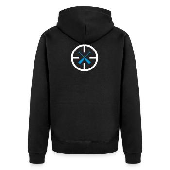 Drachenboot Zielscheibe 2c - Unisex Premium Bio Zip Hoodie - Schwarz - Hinten - Nico (187cm)