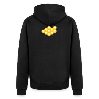 Bie 45 - Unisex Premium Organic Zip Hoodie - black - Back - Nico (187cm)