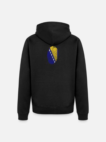 empreintes digitales j'aime la Bosnie Bosnie - Premium økologisk unisex-hættejakke - sort
