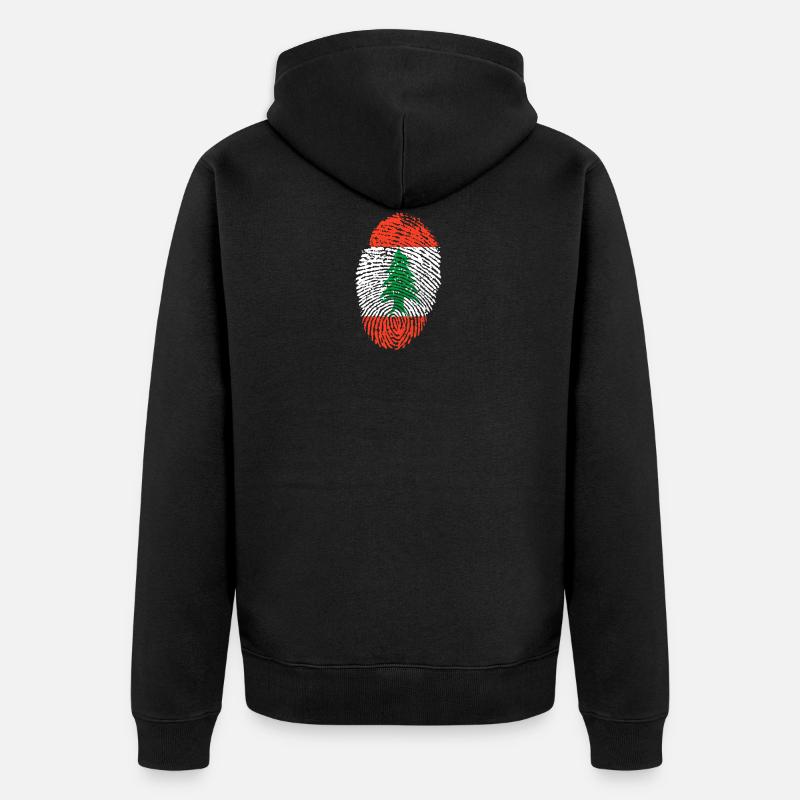 empreintes digitales j'aime LIBANON - Veste à capuche bio Premium Unisexe - noir