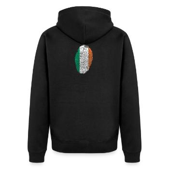 empreintes digitales j'aime Irlande - Veste à capuche bio Premium Unisexe - noir - Dos - Nico (187cm)