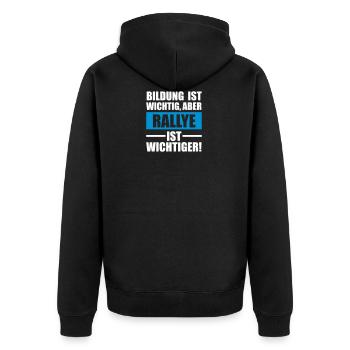 Rallye Sportart - Unisex Premium Bio Zip Hoodie - Schwarz - Hinten - Nico (187cm)