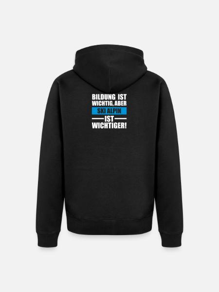 Ski Alpin Sportart - Unisex Premium Bio Zip Hoodie - Schwarz