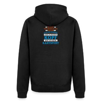 Kartsport Sportart - Unisex Premium Bio Zip Hoodie - Schwarz - Hinten - Nico (187cm)