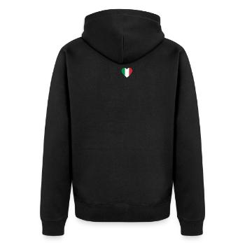 I LOVE ekg heartbeat Italien italia italy - Unisex Premium Bio Zip Hoodie - Schwarz - Hinten - Nico (187cm)
