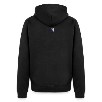 I LOVE ekg heartbeat Bosnien Bosnia - Unisex Premium Bio Zip Hoodie - Schwarz - Hinten - Nico (187cm)