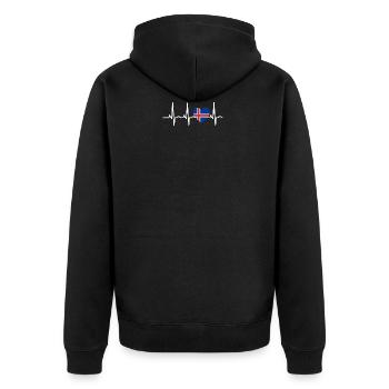 I LOVE ekg heartbeat Island iceland - Veste à capuche bio Premium Unisexe - noir - Dos - Nico (187cm)