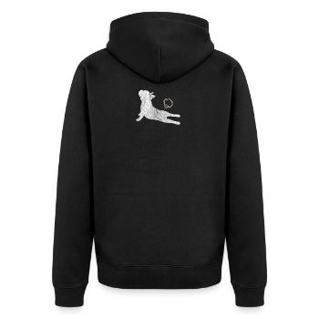 French Bulldog Pupst Geschenk Franz Buldogge - Unisex Premium Bio Zip Hoodie - Schwarz - Hinten - Nico (187cm)