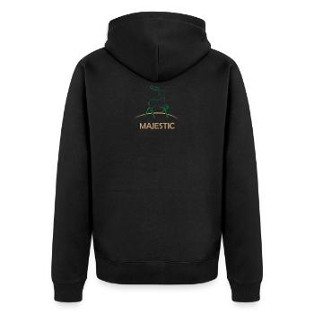 Majestätisch Rentiere Rentier Hirsch Reh Rehkitz - Unisex Premium Bio Zip Hoodie - Schwarz - Hinten - Nico (187cm)