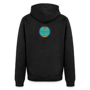 Rentier Rehkiz Rehe Hirsch Geweih Rentier Wild - Unisex Premium Bio Zip Hoodie - Schwarz - Hinten - Nico (187cm)