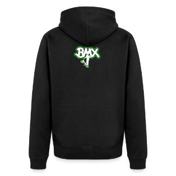 BMX bicycle Logo Geschenk - Unisex Premium Bio Zip Hoodie - Schwarz - Hinten - Nico (187cm)