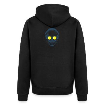 Amazing skull design with headphones - Veste à capuche bio Premium Unisexe - noir - Dos - Nico (187cm)