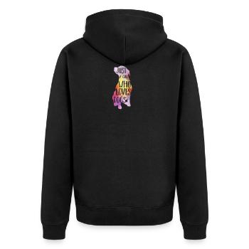 I am a girl who loves dogs - Unisex Premium Organic Zip Hoodie - black - Back - Nico (187cm)