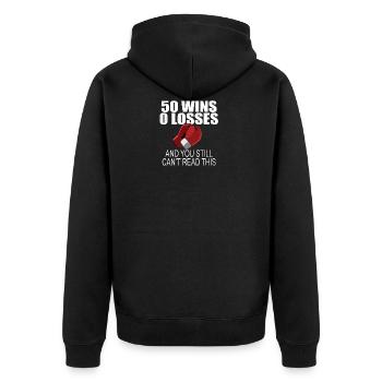 50 Victoires 0 Défaites boxe drôle T-shirt - Veste à capuche bio Premium Unisexe - noir - Dos - Nico (187cm)